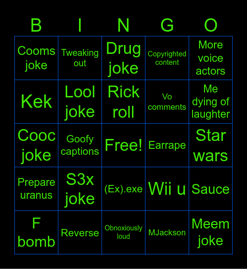 Vo memes bingo Card