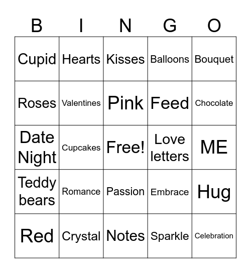 Valentine's Day Bingo Card