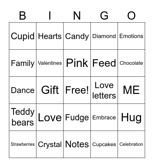 Valentine's Day Bingo Card
