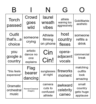 Forza Italia Bingo Card