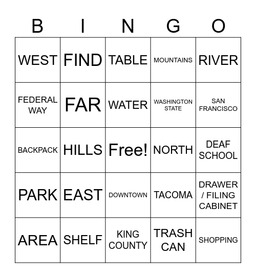 3.1 and 3.2 Vocabulary Review Bingo Card