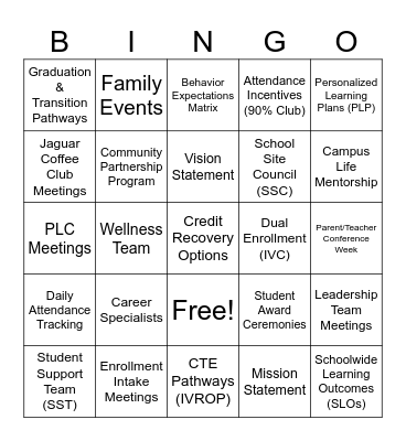 WASC BINGO Card