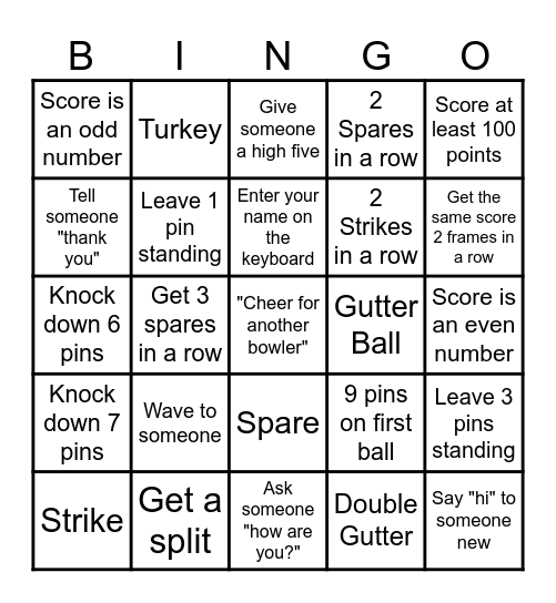Sule's Bowling Bingo! Bingo Card
