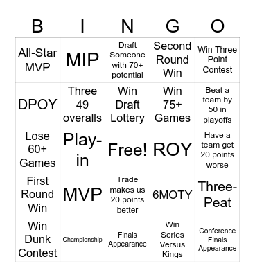 NBA REBUILD BINGO Card