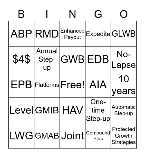 RIDER BINGO Card