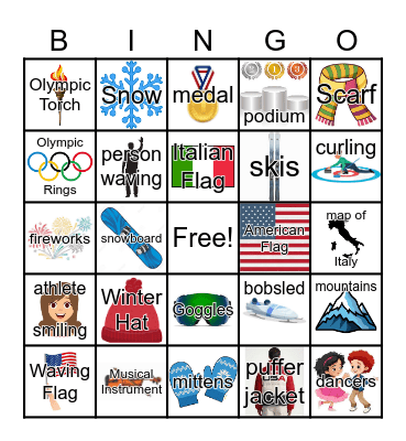 Olympics Opening Ceremonies Bingo Card