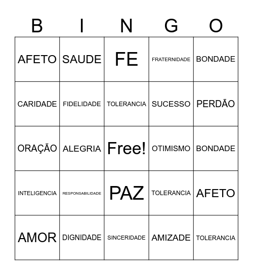 EMOÇÕES Bingo Card