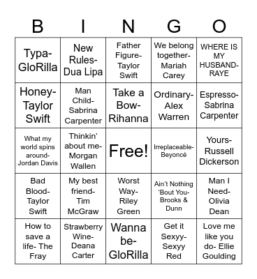 LOVE YOU, MEAN IT Bingo Card