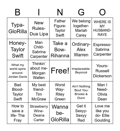 LOVE YOU, MEAN IT Bingo Card