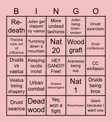 gubbling bengo Bingo Card