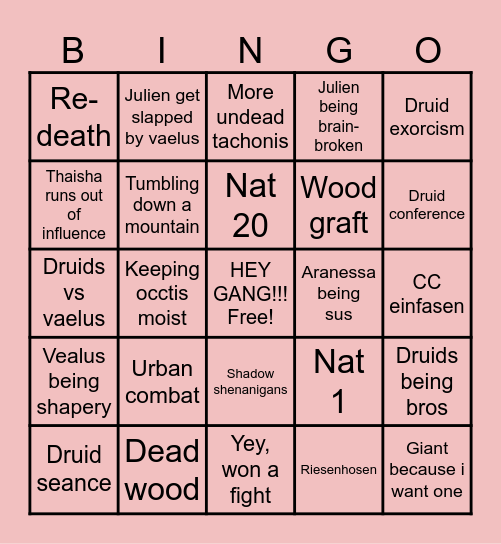 gubbling bengo Bingo Card
