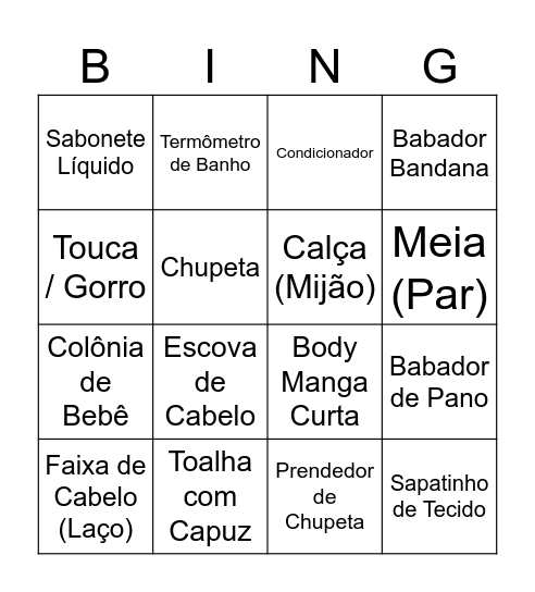 Bingo da Manu Bingo Card