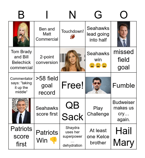 Super Bowl LX Bingo Card