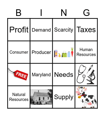 Economics - Key Words Bingo Card