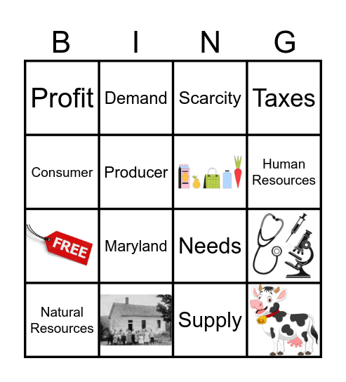 Economics - Key Words Bingo Card