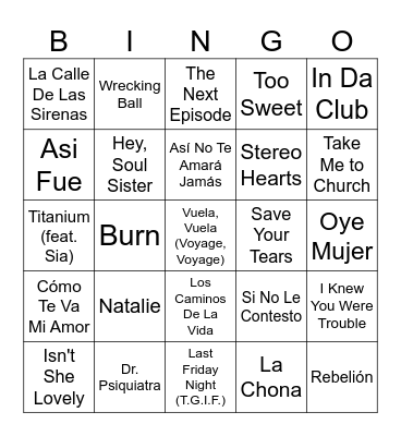 Monica's Birthday Bingo Card