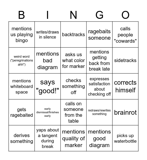 physics! Bingo Card