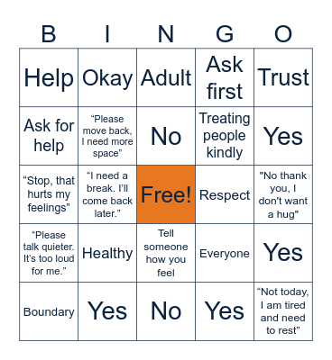 Boundaries Bingo Card