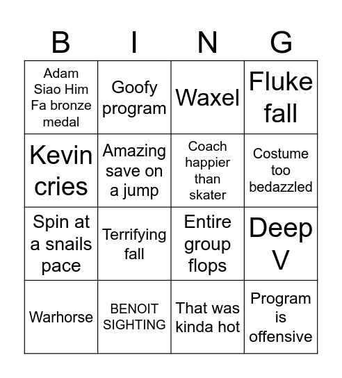 Mens FS Bingo Card