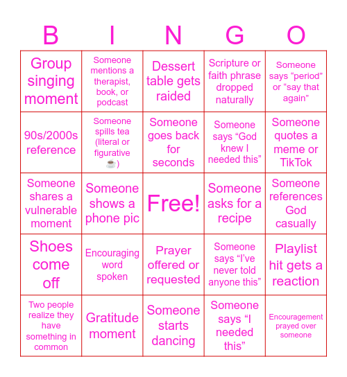 GALENTINE BINGo Card