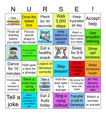 Happy Ambulatory Nurse's Week Bingo Card