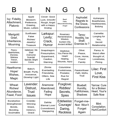 MerMay Flowers Bingo Card