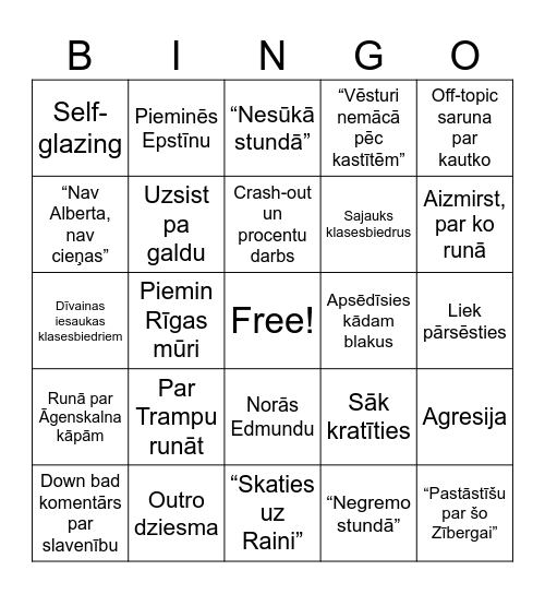 Palameiko bingo Card