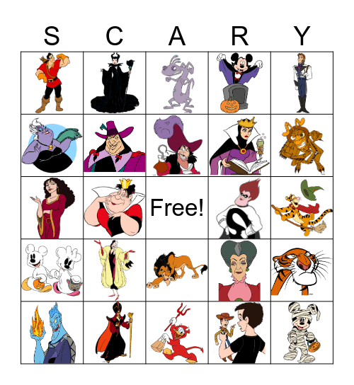 Disney Villain Bingo Card