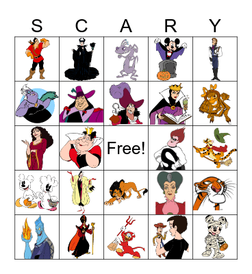 Disney Villain Bingo Card
