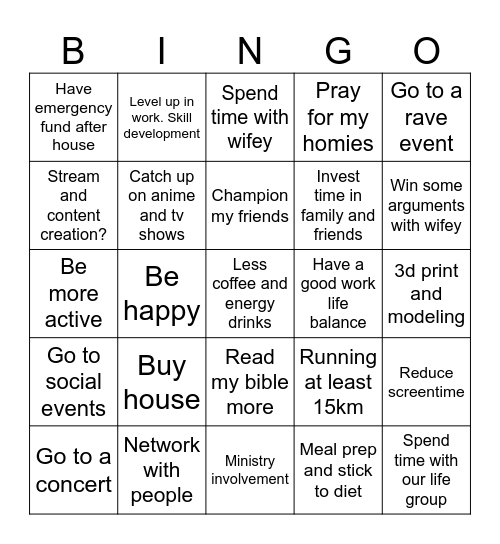 Jon 2026 Bingo Card