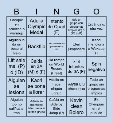 FS Olympics 2026 Bingo Card