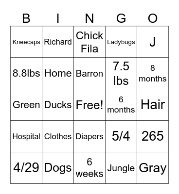 Trivia Bingo Card