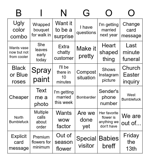 Valentine's Day Bingo Card