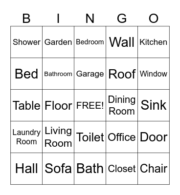 What's In Your Home? Bingo Card