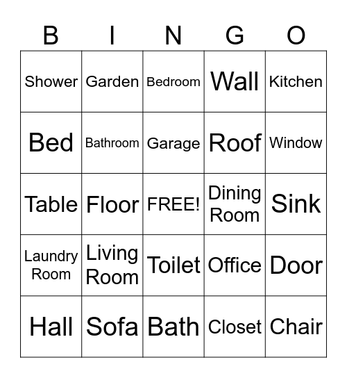 What's In Your Home? Bingo Card