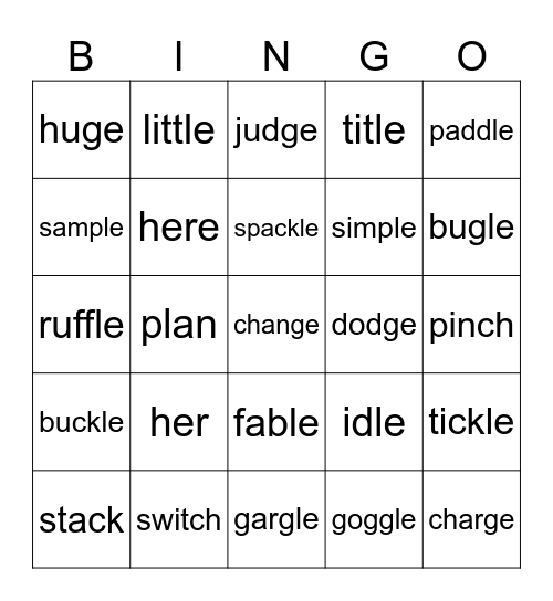 CLOVER Bingo Card