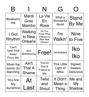 Soul Strings Bingo Card