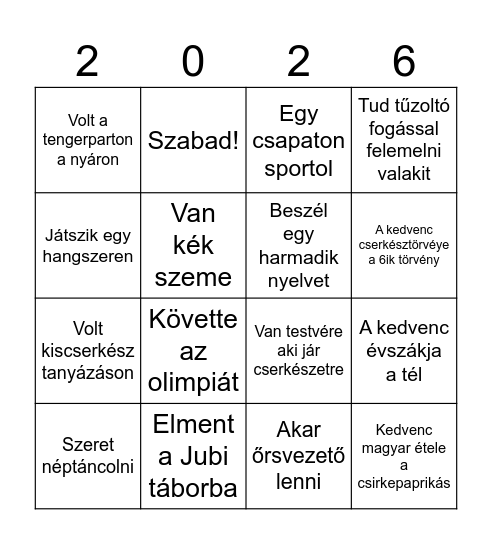 Szülői Cirkusz Bingó Bingo Card