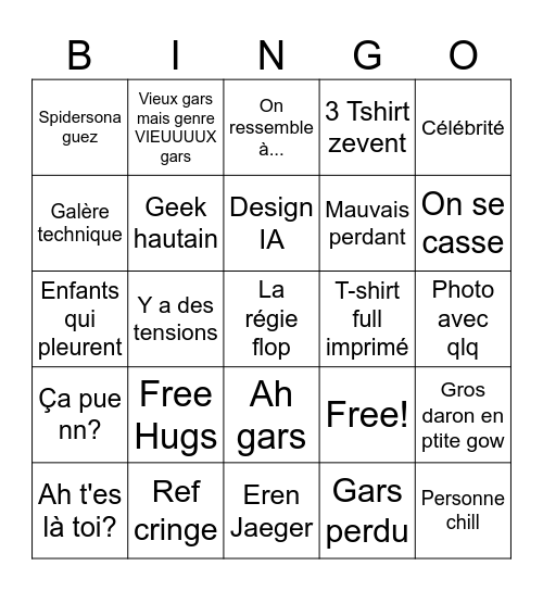 GEEK EXPO Bingo Card