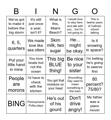 Groundhog Day Bingo Card