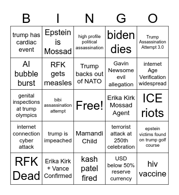 2026 Bingo Card