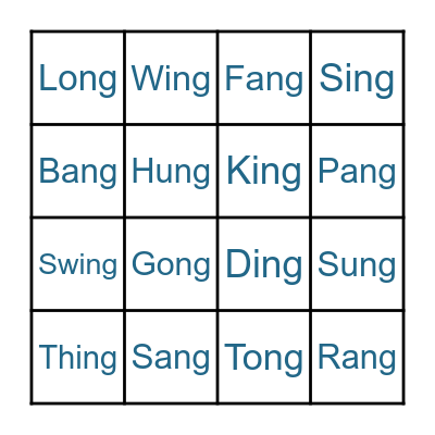 -ng Glued Sounds Bingo Card