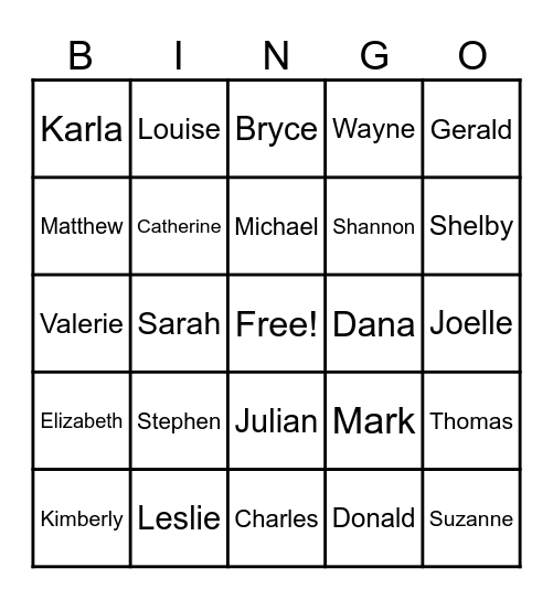 Lift Experience BINGO Card