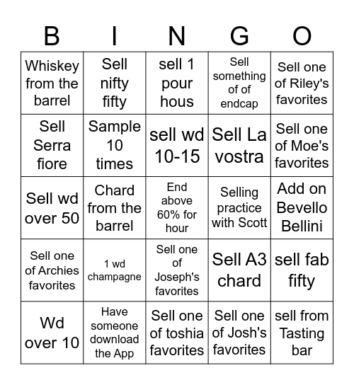 Weekend Bingo Card