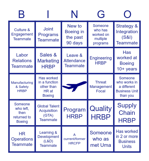 EVERETT HR BINGO Card