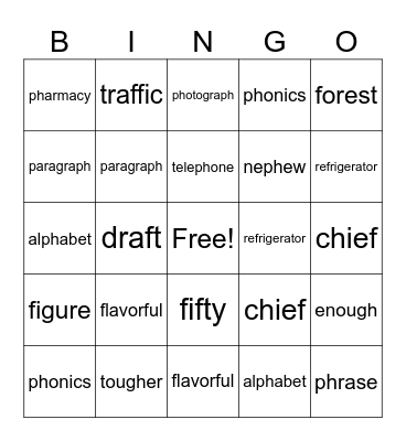 week 21 Bingo Card