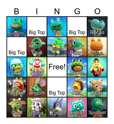 LilSimsie Animal Crossing Bingo Card Bingo Card