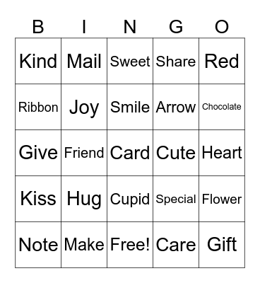 Valentine’s Day Bingo Card