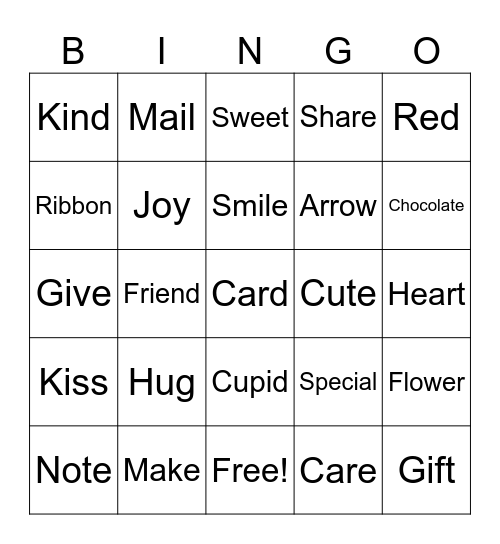 Valentine’s Day Bingo Card