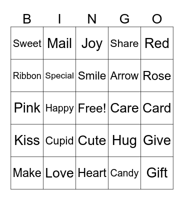 Valentine’s Day Bingo Card